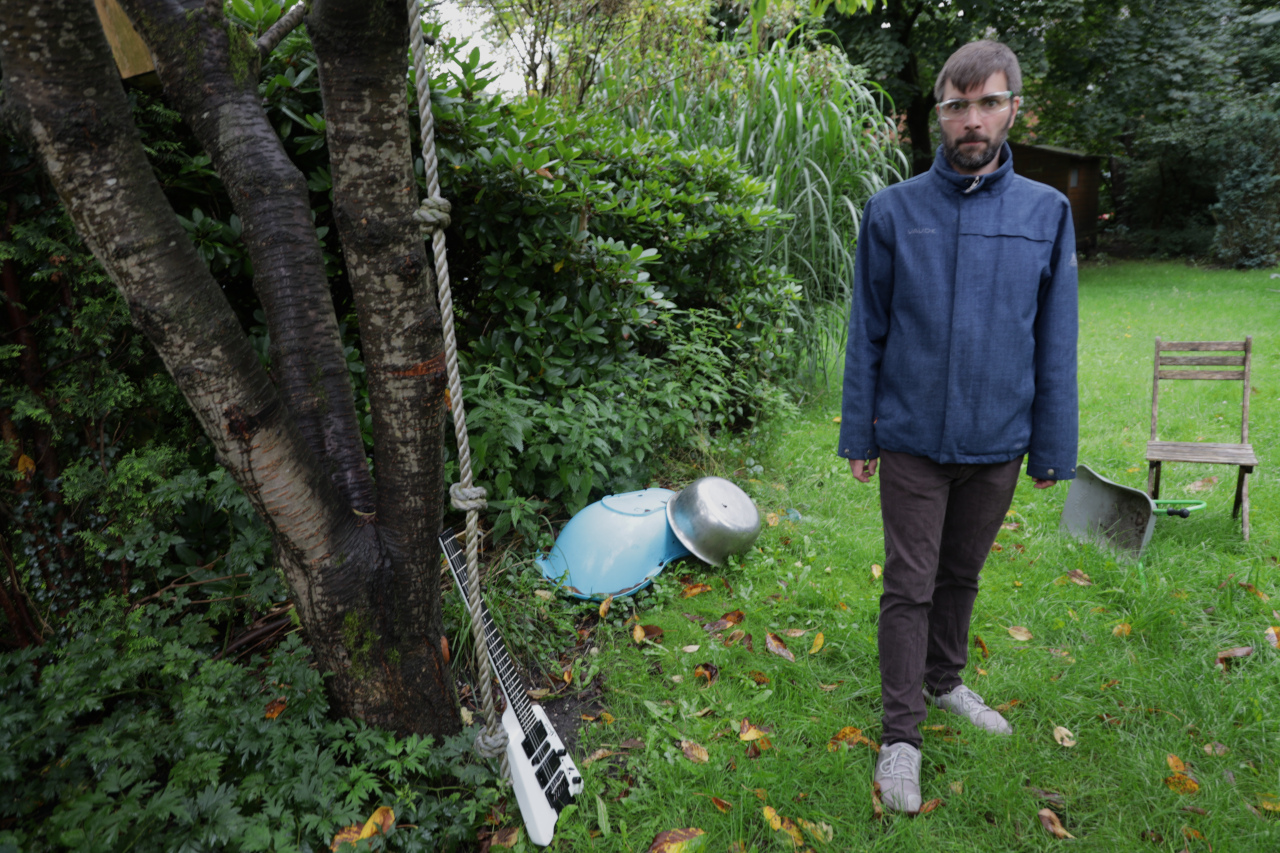 AldiPower im Garten des Reihenhauses